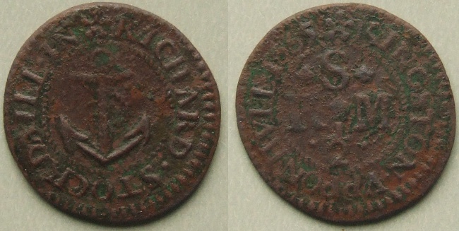 Kingston-upon-Hull, Richard Stockdaill 1665 halfpenny Kingston-upon-Hull, Richard Stockdaill 1665 halfpenny